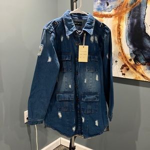 NWT Women’s Distressed Denim Jacket